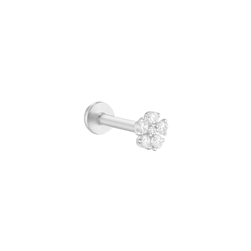 Mini Flower Flat Back Earring- 14K Gold