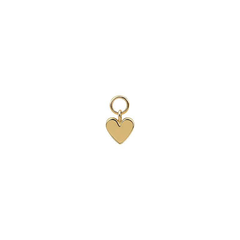 Mini Heart Hoop Charm- 14K Gold