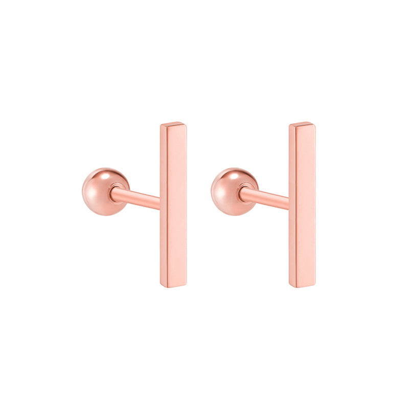 Medium Bar Stud Ear Piercing- 14K Gold