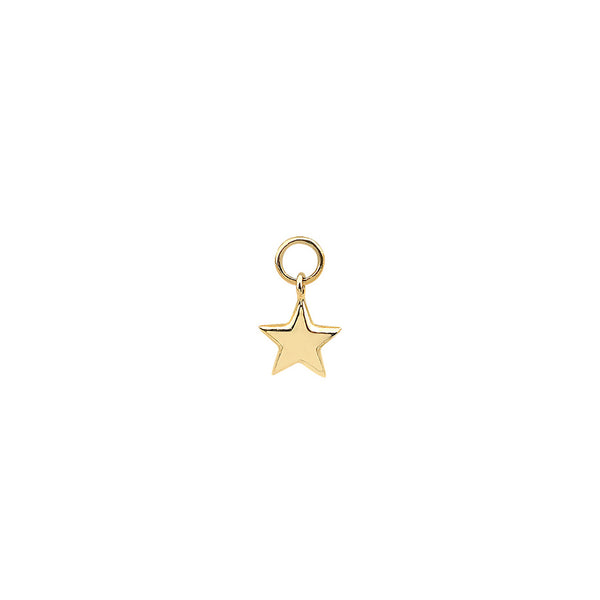 Mini Star Hoop Charm- 14K Gold