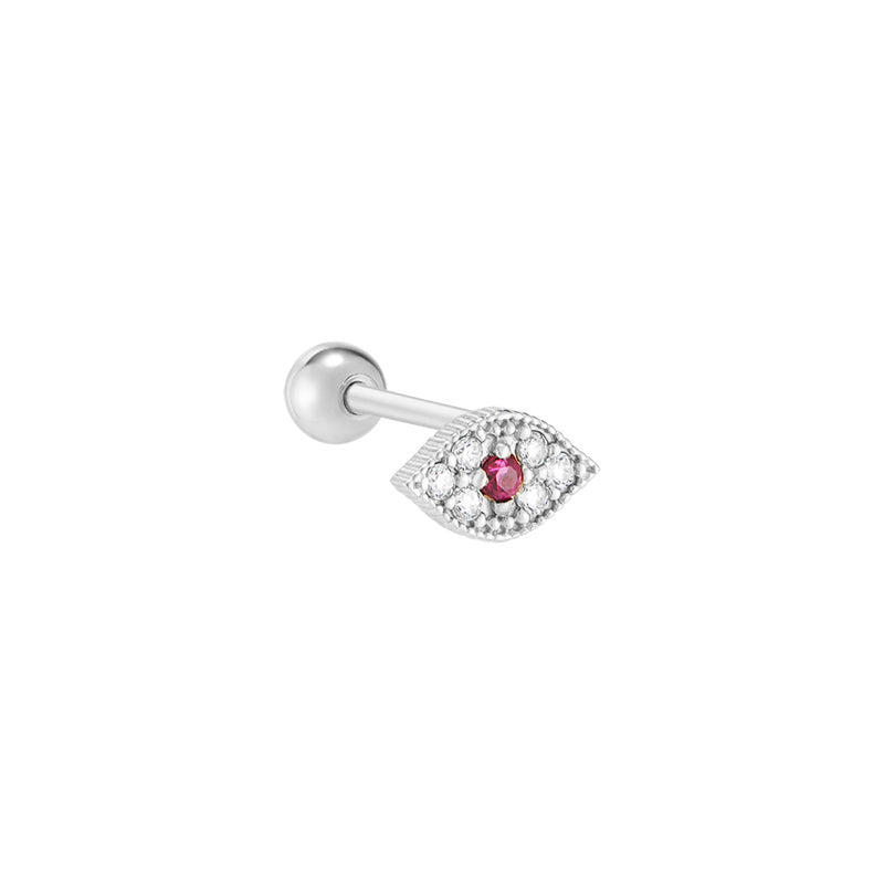 Ruby Evil Eye Ear Piercing 14K Gold | Musemond Ruby Evil Eye Ear Piercing 14K Gold | Musemond
