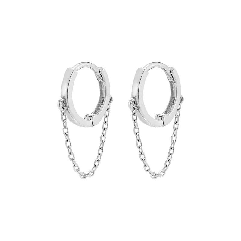 Single Chain Huggie Hoop 14K Gold | Musemond