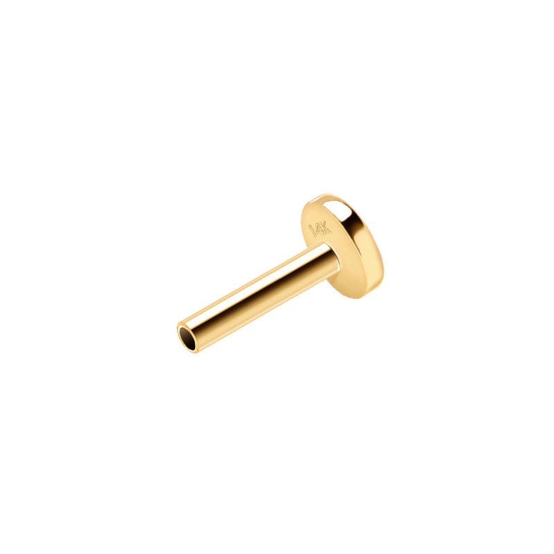 14K Gold Threadless Flat Back Labret Post (Push-In)