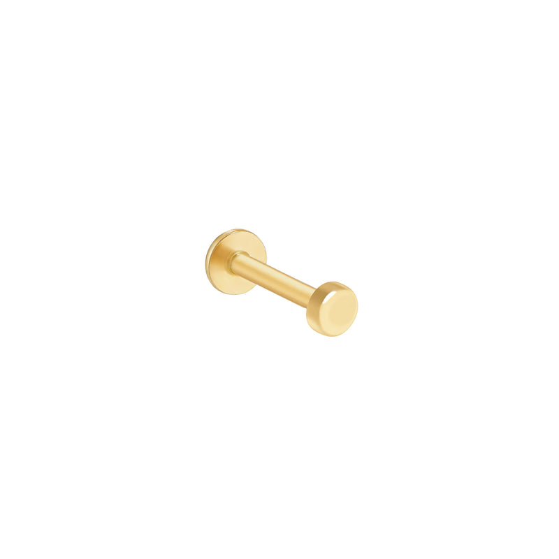 Tiny Dot Flat Back Earring- 14K Gold