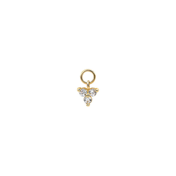 Trinity Cluster Hoop Charm- 14K Gold