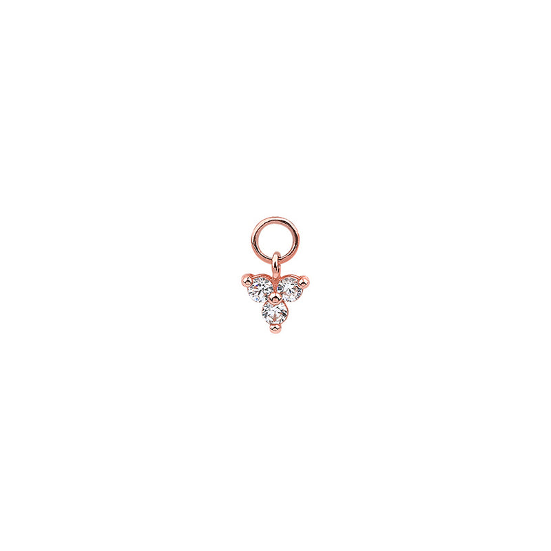 Trinity Cluster Hoop Charm- 14K Gold