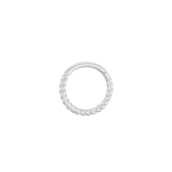 Twist Clicker Hoop Ring- 14K Gold