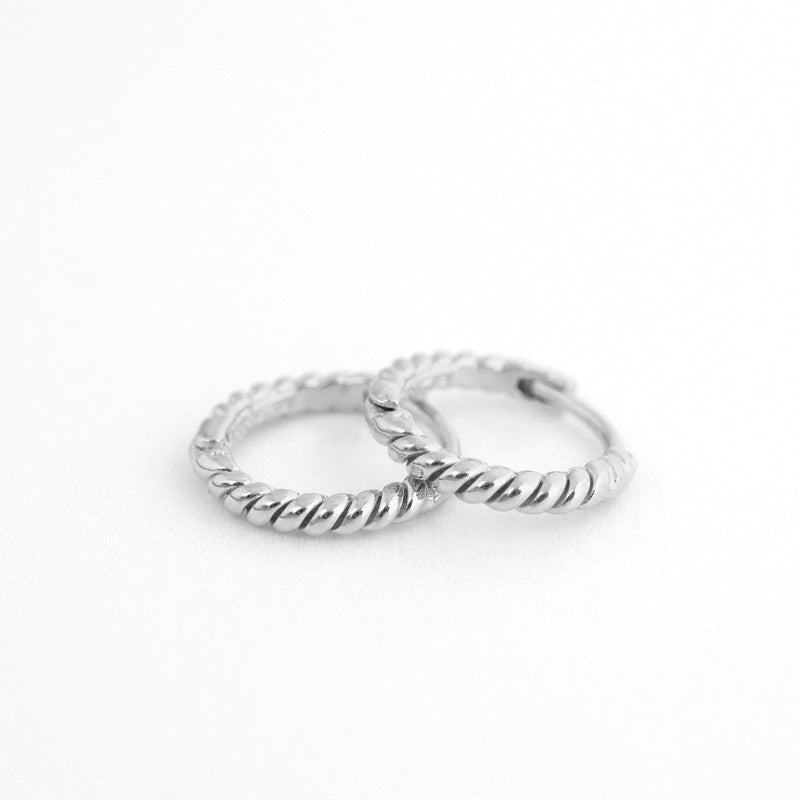 ピアス [BLACKMUSE] Gold twist link hoops Earrings Solid_Gold_Mixed_Metal_Twisted