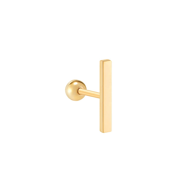 Medium Bar Stud Ear Piercing- 14K Gold
