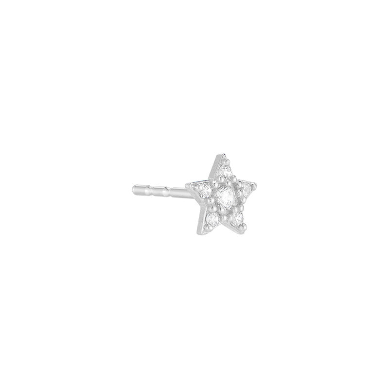 Small Pave Star Stud- 14K Gold