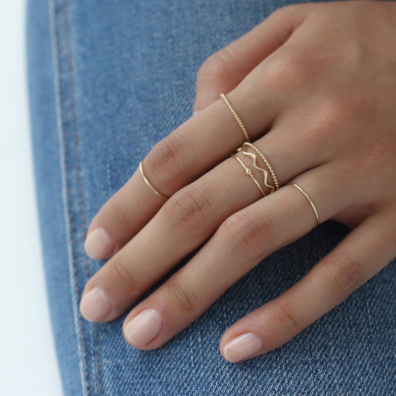 14K Thin Gold Ring | Crystal Streets