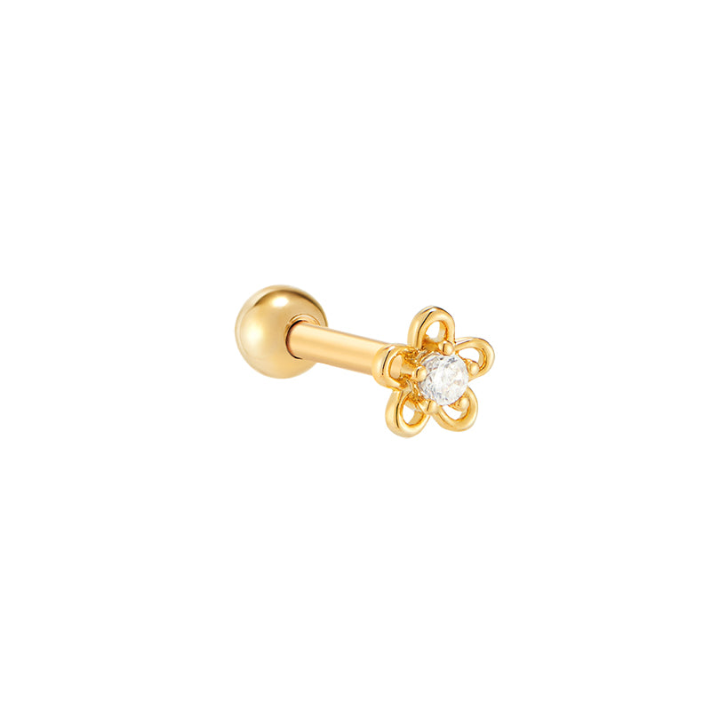 Mini Flower Cartilage Piercing 14K Gold | Musemond