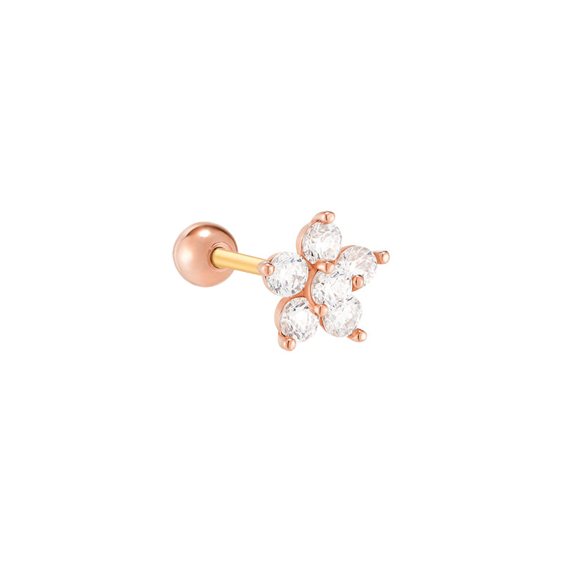 Dazzle Flower Ear Piercing- 14K Gold
