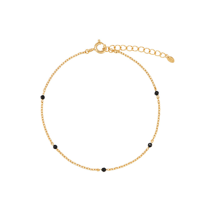 Black Spinel Chain Bracelet- Sterling Silver | Musemond