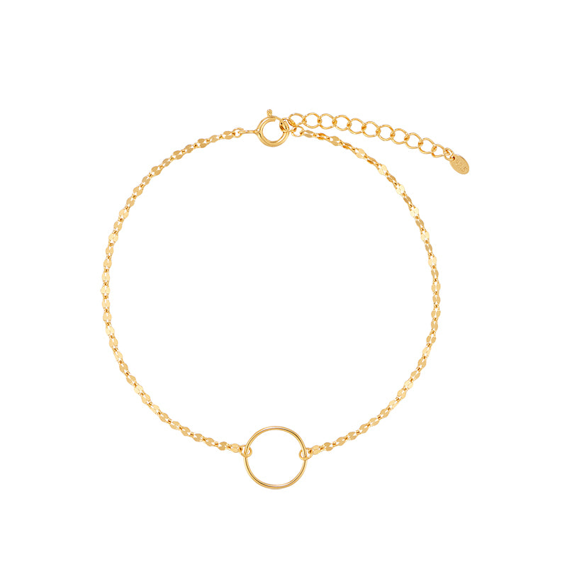 Circle Highlight Chain Bracelet- Sterling Silver | Musemond