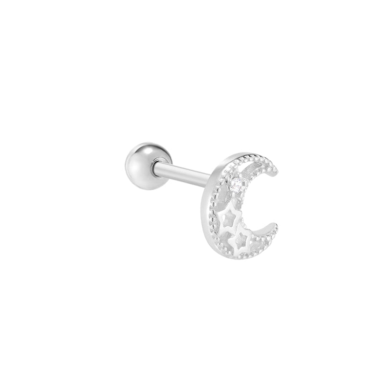 Crescent Moon Piercing- Sterling Silver