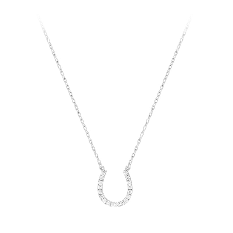 Horseshoe Pendant Necklace- Sterling Silver