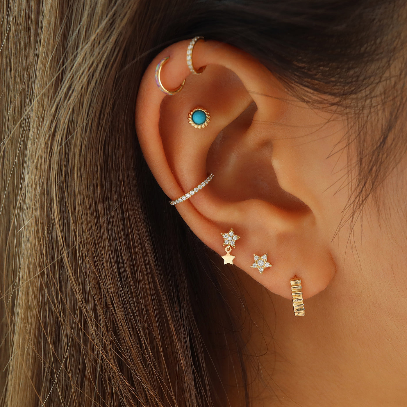 ピアス STONEHENgE Unicorn 14K Piercing Unicorn Ear Studs | Silver Unicorn Earrings | Piercing Ear