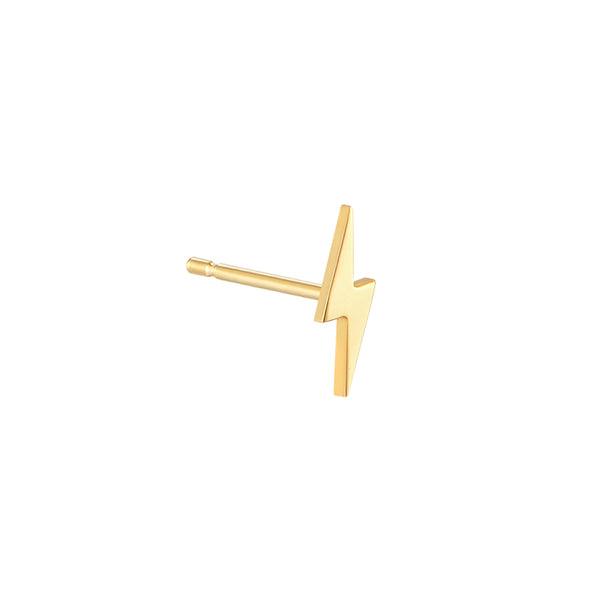 SOLID 14K Gold Lightning Bolt Enamel Earrings, Thinner Push Back Studs Woman, offers Black and Yellow