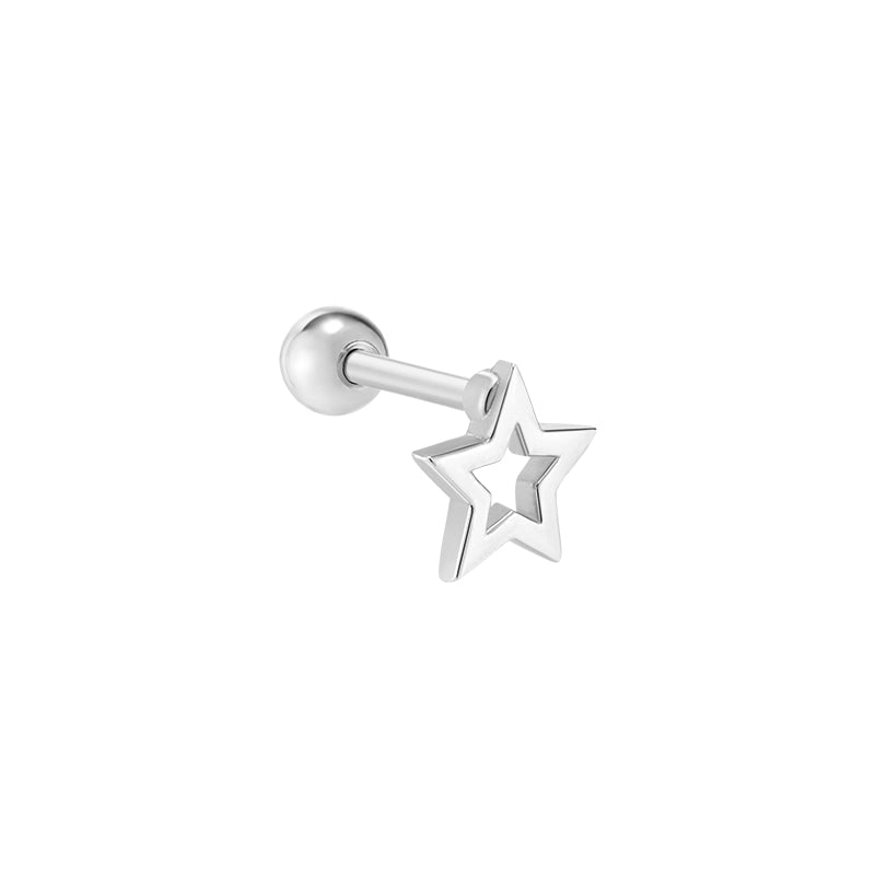 Line Star Stud Piercing 925 Sterling Silver | Musemond