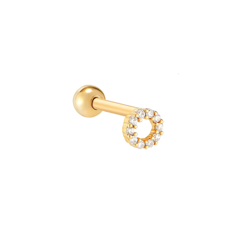 ◆STONEHENgE◆ 14K Cubic Piercing M0821 Single Horseshoe Cubic Ring Conch Piercing – MinimalBijoux