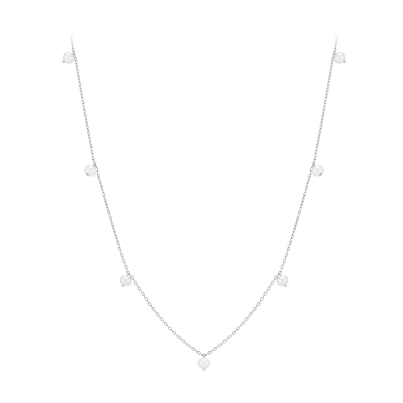 Pearl Drip Necklace- Sterling Silver
