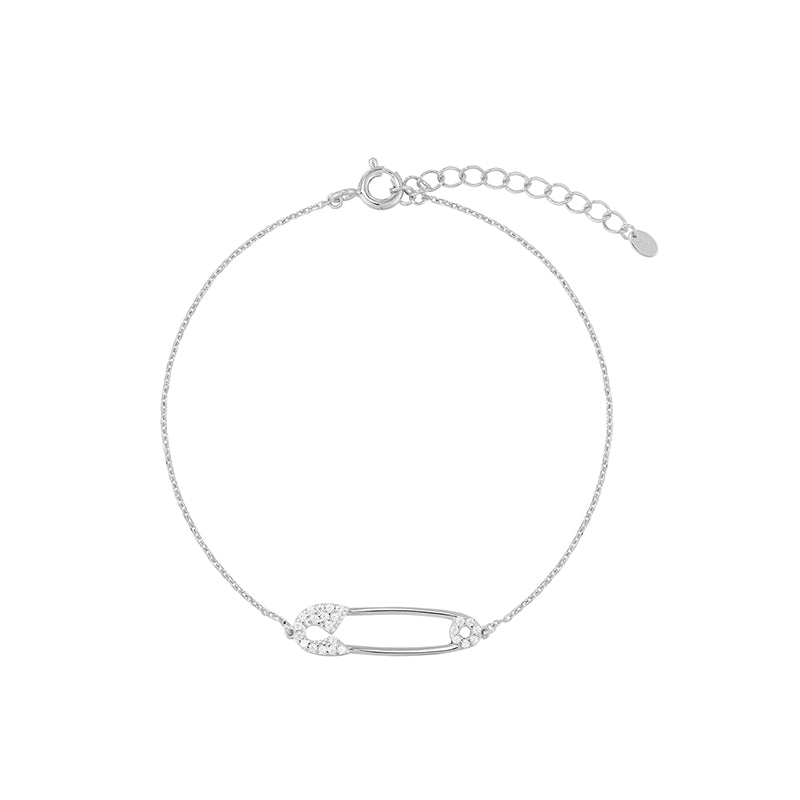 Safety Pin Bracelet- Sterling Silver