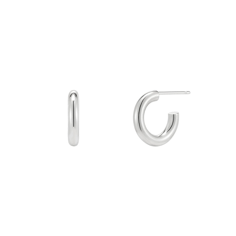 Small Hollow Hoop Earrings- Sterling Silver