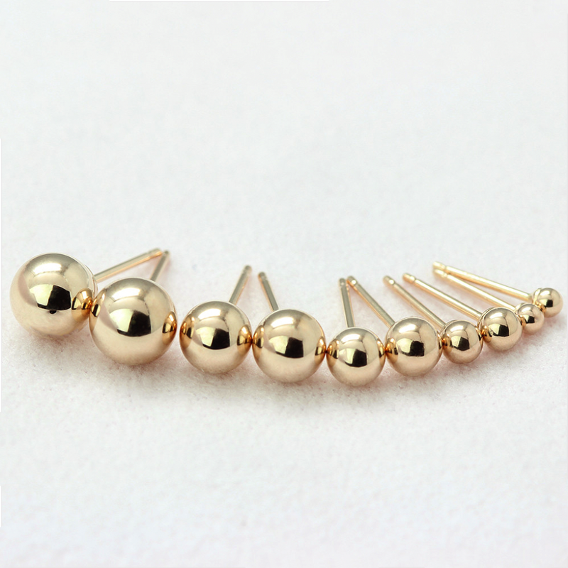 Ball Stud Earring- 14K Gold