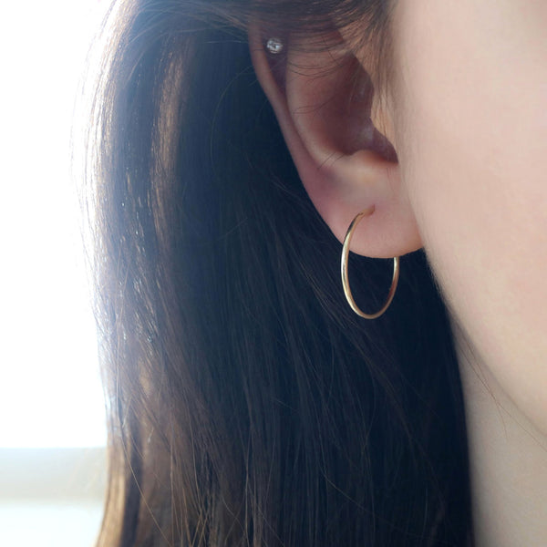 Basic Seamless Hoops-14K Gold