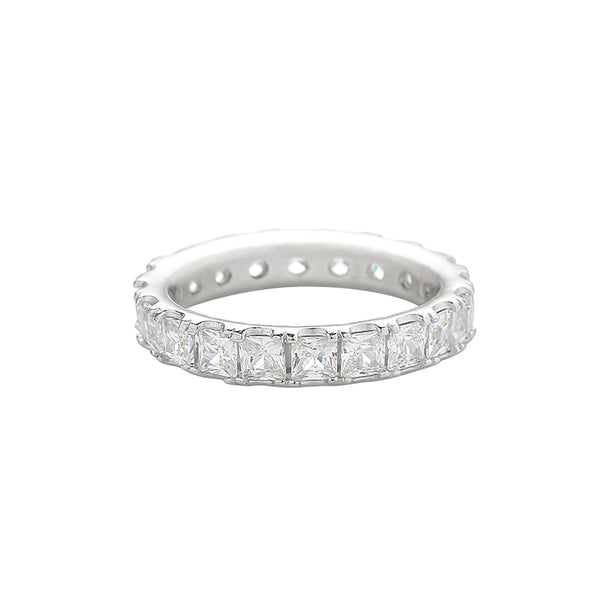 cz eternity wide band ring made in sterling silver