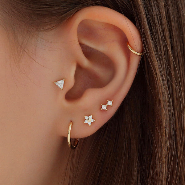 Star Flower Cartilage Piercing- 14K Gold