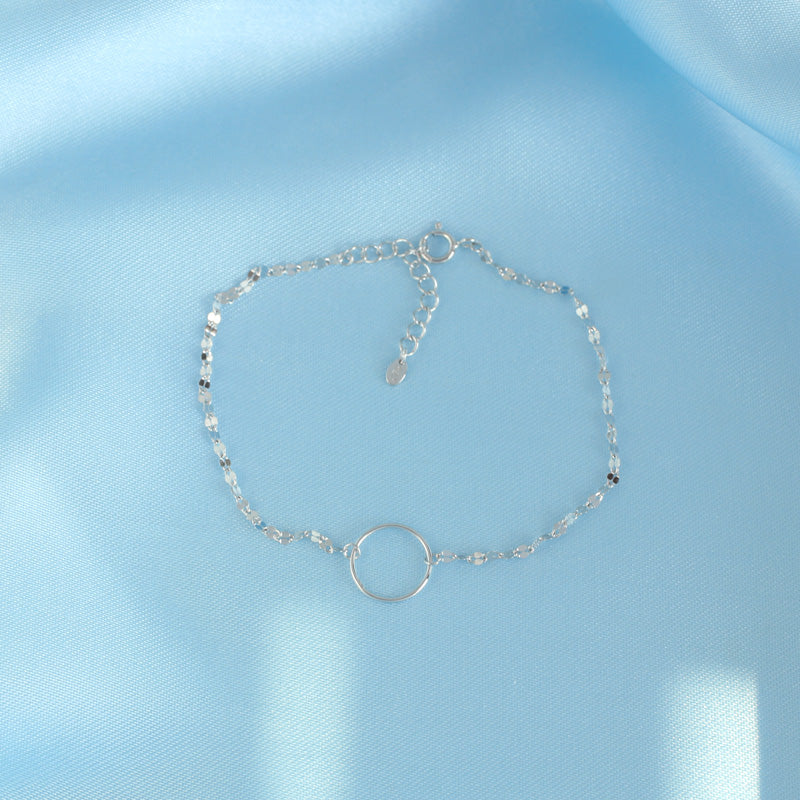 Circle Highlight Chain Bracelet- Sterling Silver | Musemond