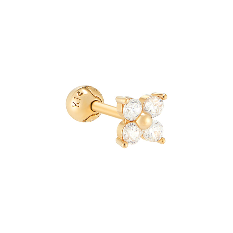 ピアス STONEHENgE 14K clover piercing sparkle Clover Cartilage Piercing 14K Gold | Musemond