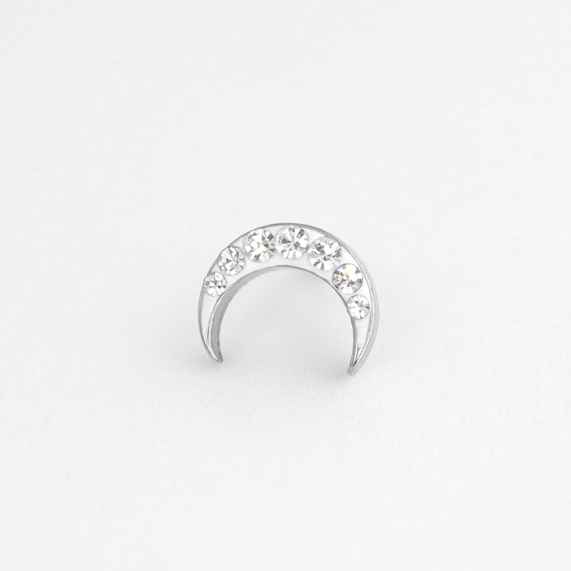 CZ Crescent Moon Cartilage Piercing- 316L Stainless Steel