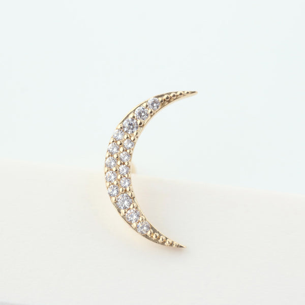 Crescent Moon Helix Piercing- 14K Gold
