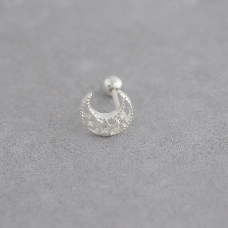 Crescent Moon Piercing- Sterling Silver