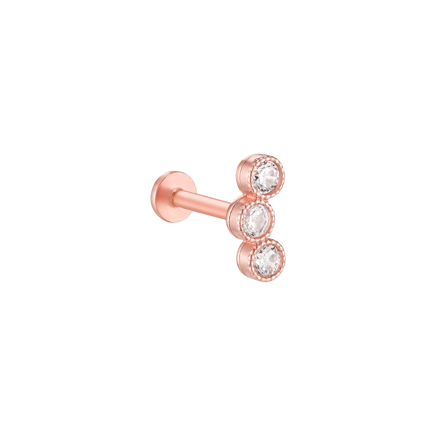 Micro Labret Acier Triple Strass Inoki - Acier Chirurgical 316L, Neuf Avec étiquettes