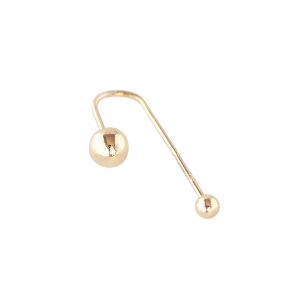 Curved Barbell Earring- 14K Gold