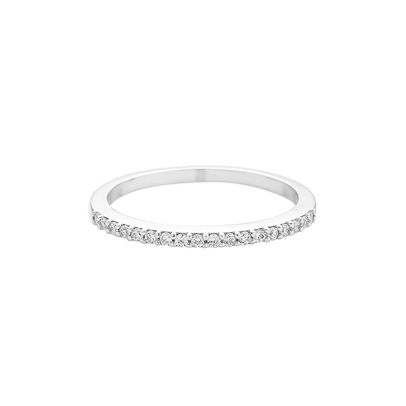 CZ slim band ring made in sterling silver