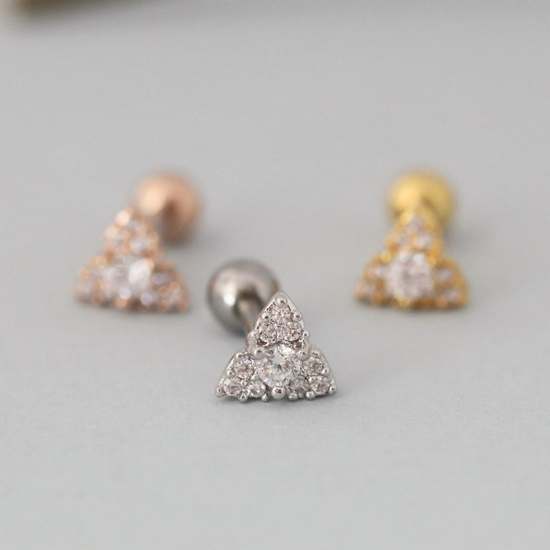 CZ Triangle Cartilage Earring
