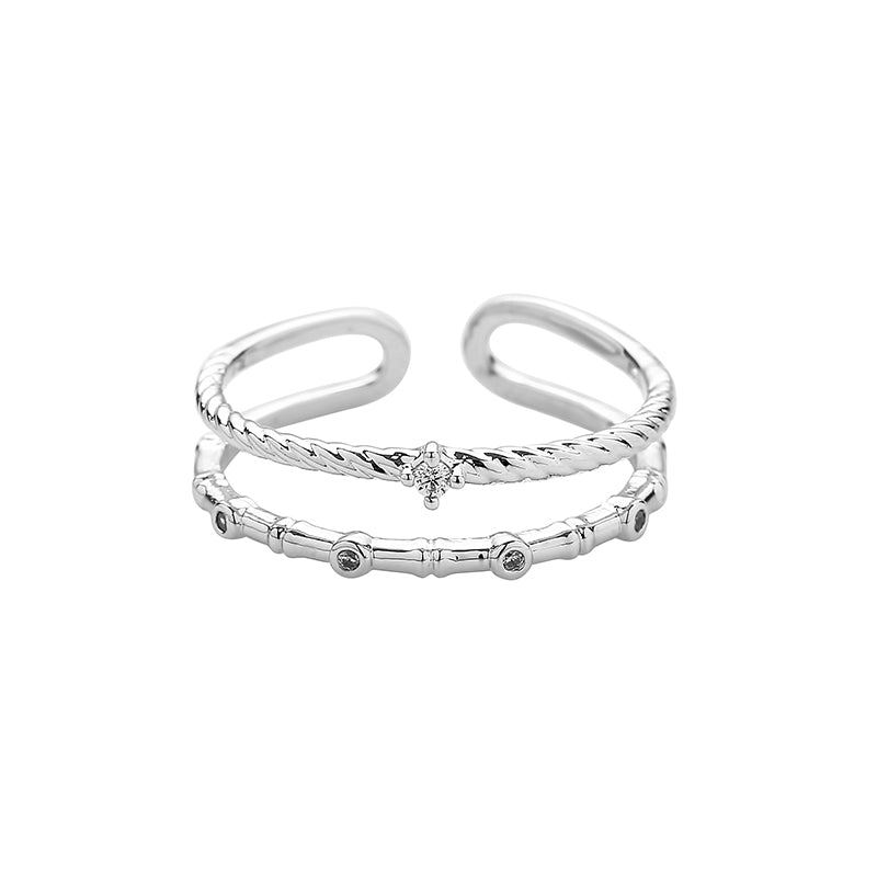 Delicate Double Band Ring Made From Sterling Silver