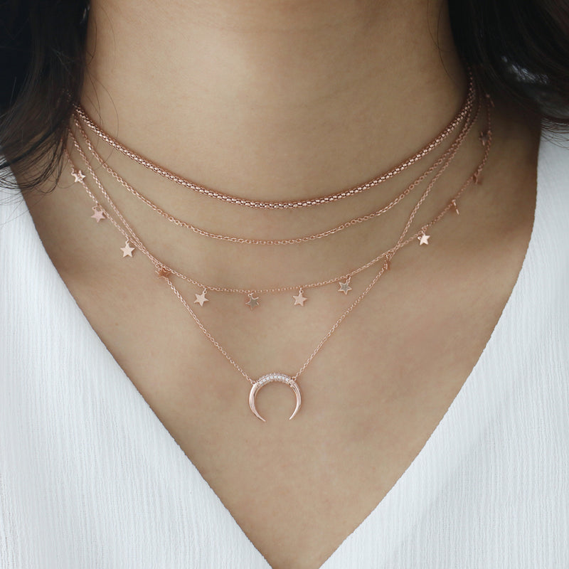 Layered Double Chain Choker- Sterling Silver