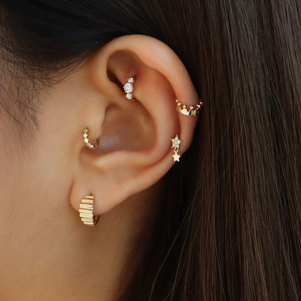 Amelia Hoop Earring- 14K Gold