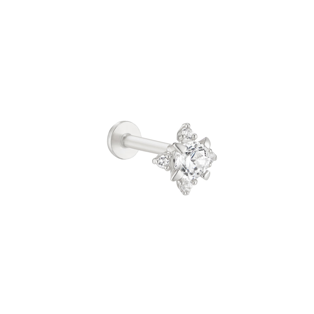 Starlight Stud Labret Piercing 14K Gold | Musemond