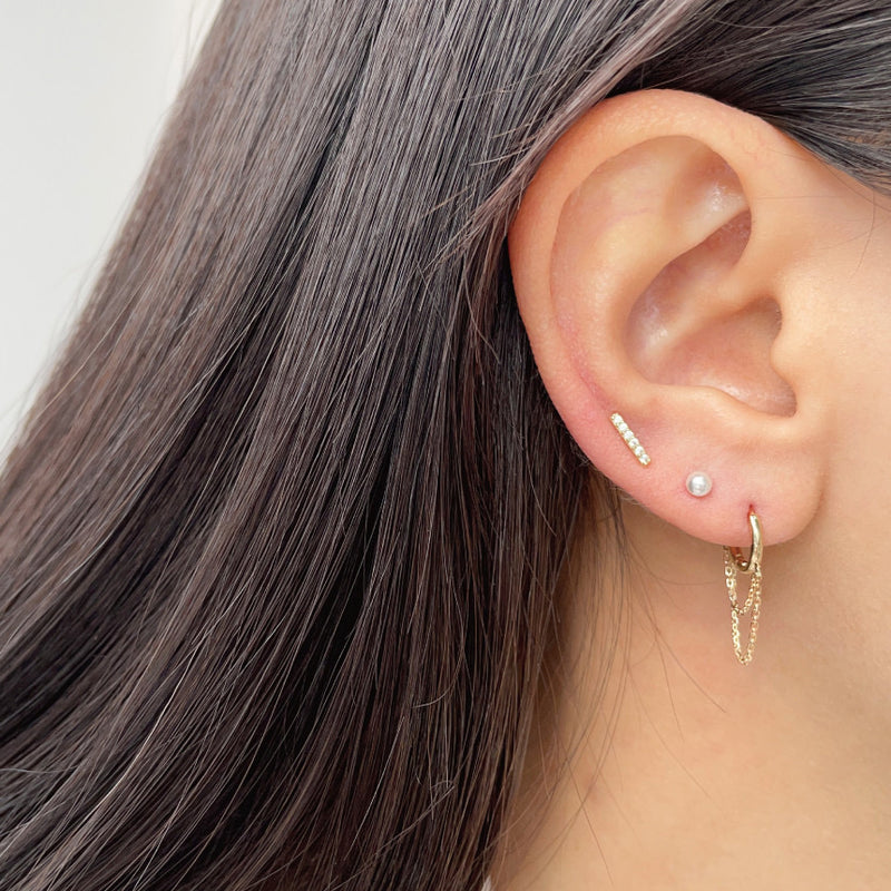 Double Piercing Dangle Drop Cartilage Earrings Chic Chain Huggie Hoop  Earrings | eBay