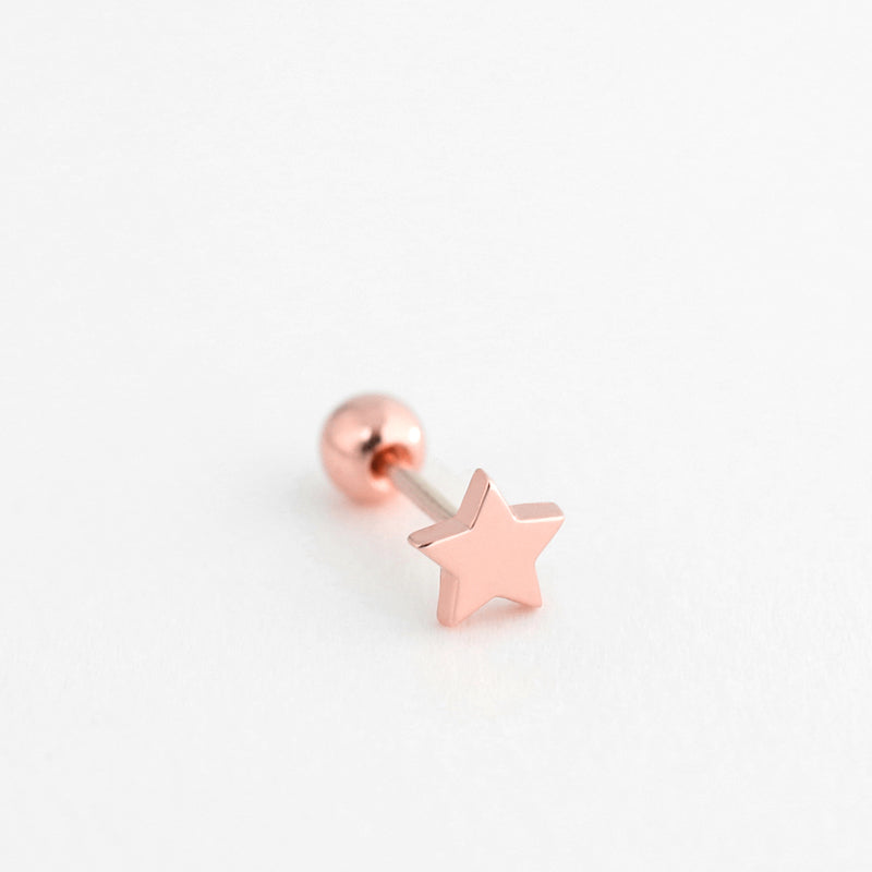 Flat Star Stud Earring 10K Gold | Musemond