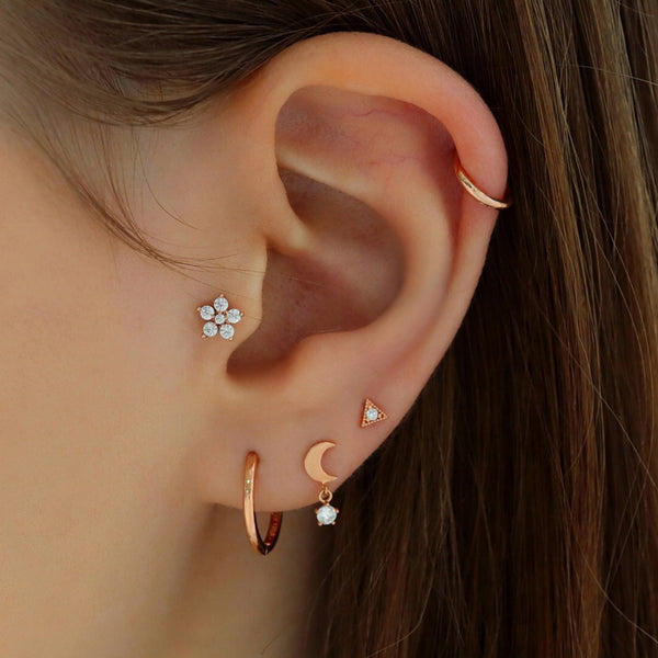 CZ Flower Cartilage Stud Earring