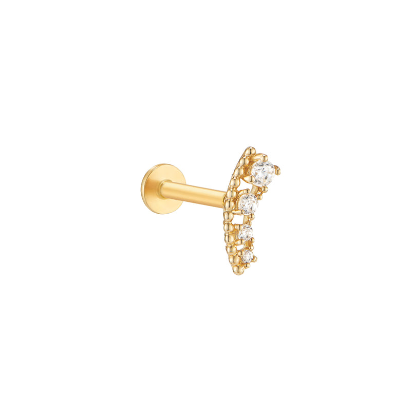 14k gold labret stud Clearance