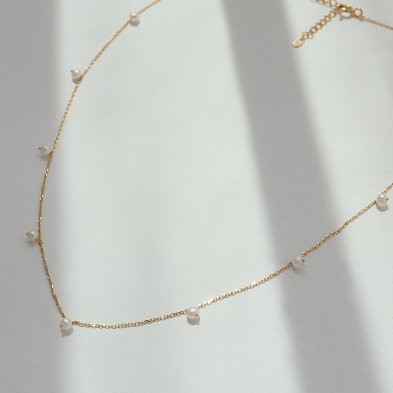 Pearl Drip Necklace- Sterling Silver